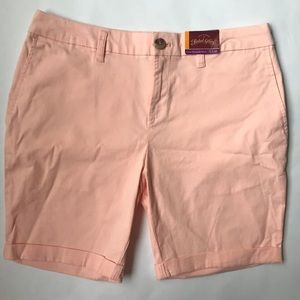 FADED GLORY Sz 8 CHINO Shorts In Peach NWT